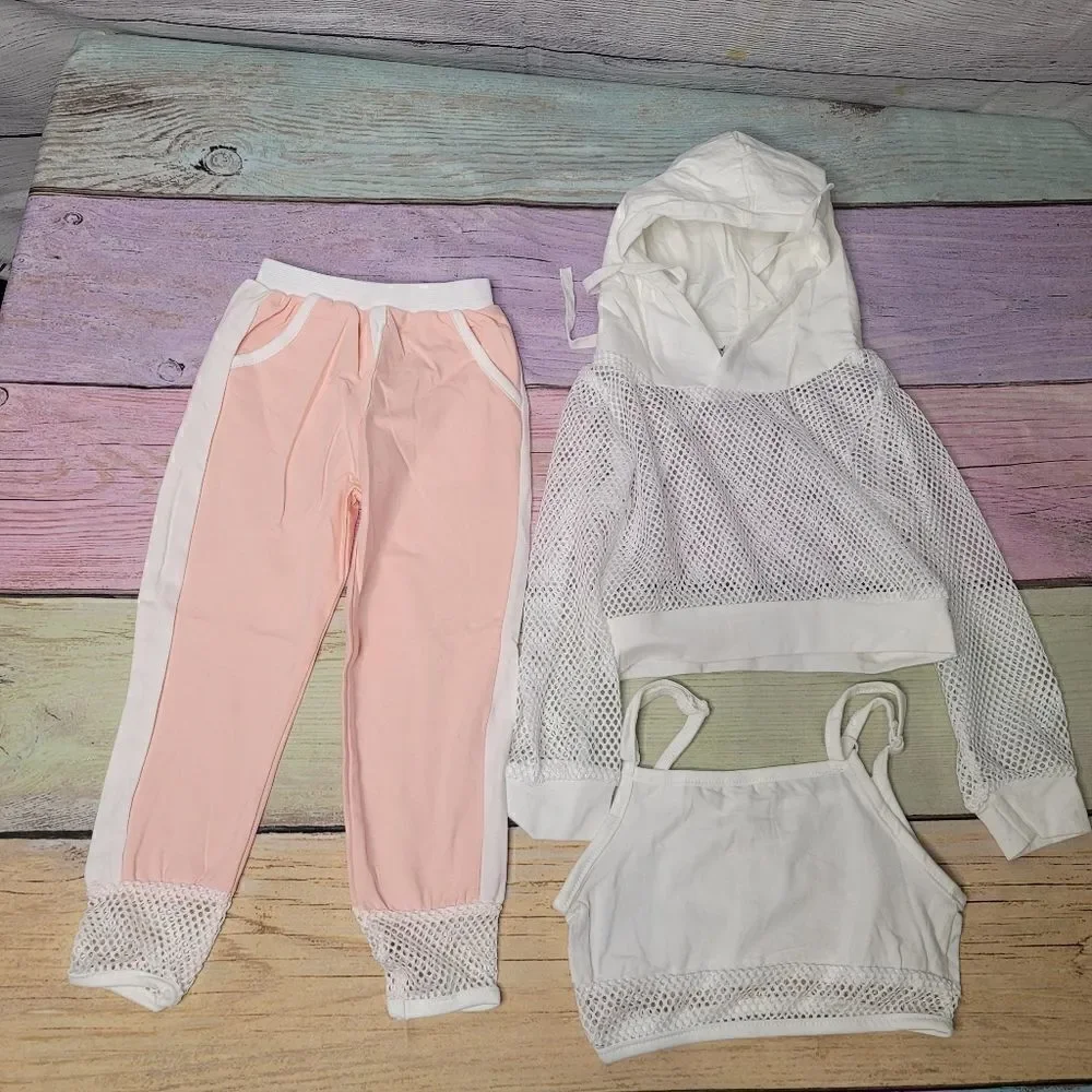 ‎Toddler Girl's 3 Piece Mesh Tracksuit Outfit